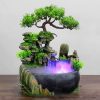Wealth feng shui, company office tabletop ornaments, waterfall fountain with led lights color changing