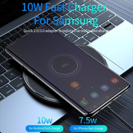 Kuulaa qi wireless charger for iphone and samsung, max 10w fast wireless charging, usb charger pad