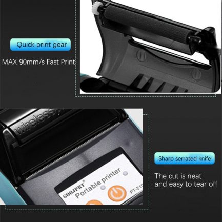 58mm, bluetooth pocket portable thermal receipt printer, free app