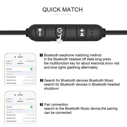 Bluetooth 5.0 wireless headset, stereo, sports, magnetic
