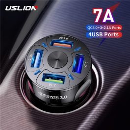 4 Ports USB Car Charge, Fast Charging For All Cellphone Kind
