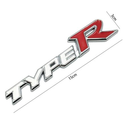 Car styling, 3d metal alloy, type r sticker for honda.