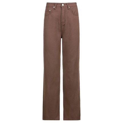 Vintage baggy brown jeans, streetwear loose high waist