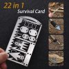 Survival tool card 22 in 1 multi purpose pocket tool, stainless steel, for camping hiking fishing hunting