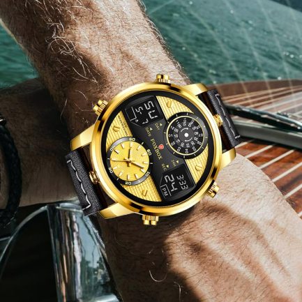 Lige foxbox business watch for men. luxury quartz wristwatch