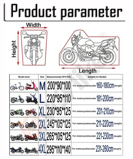 Universal rain dustproof motorcycle cover, 15colors, m l xl xxl xxxl xxxxl