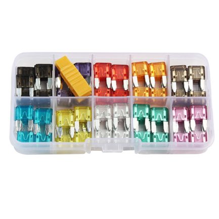 120pcs small size blade car fuse 2/3/5/7.5/10/15/20/25/30/35a with plastic box