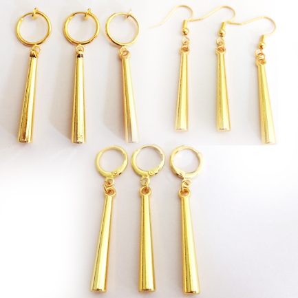 3pcs/set roronoa zoro earrings, gold color, small geometric