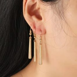 3Pcs/Set Roronoa Zoro Earrings, Gold Color, Small Geometric