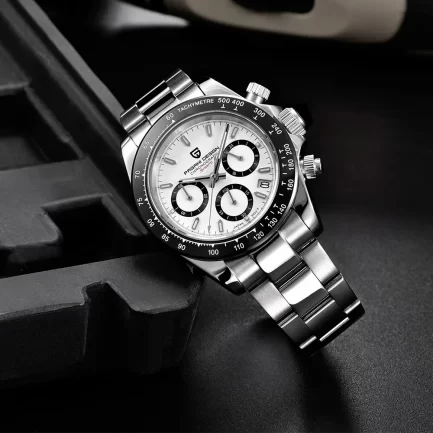 Elevate your style with pagani design: 2023 new quartz business watch for men – top brand luxury with chronograph function (vk63)